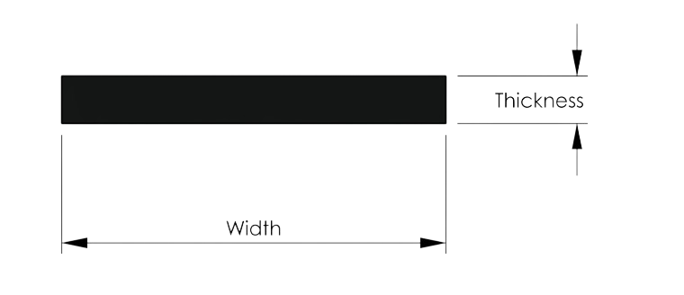 Flat Bar aluminum profile CAD drawing