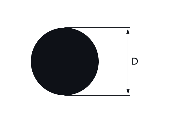Round Bar aluminum profile CAD drawing